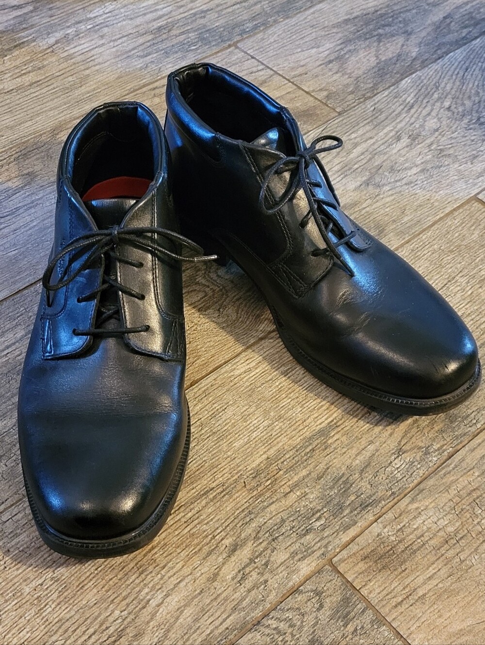 Rockport Walkability Waterproof Black Leather Chukka Boots Shoes Lace Up